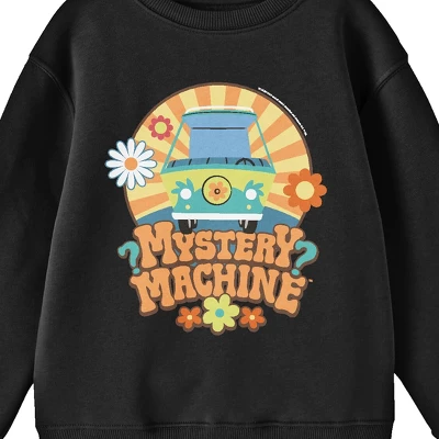 Scooby-Doo Scooby Doo Mystery Machine Hippie Style Crew Neck Long Sleeve Black Youth Sweatshirt 1 Scooby-Doo Scooby Doo Mystery Machine Hippie Style Crew Neck Long Sleeve Black Youth Sweatshirt