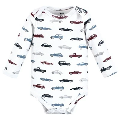 Hudson Baby Infant Boy Cotton Long-Sleeve Bodysuits, Cars 5-Pack 3 Hudson Baby Infant Boy Cotton Long-Sleeve Bodysuits, Cars 5-Pack - Image 3