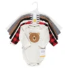 Hudson Baby Infant Boy Cotton Long-Sleeve Bodysuits, Brown Bear 7-Pack