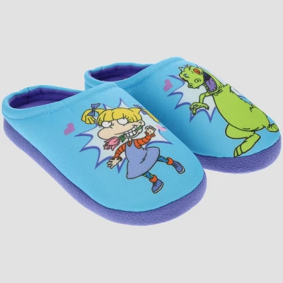 Girls' Rugrats NightGown With Slippers - Blue/White 4 Girls' Rugrats NightGown With Slippers - Blue/White - Image 4