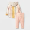 Baby Girls' Disney Winnie The Pooh Solid Top And Bottom Set - Pink