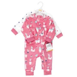 Hudson Baby Toddler Girls Plush Jumpsuits, Llama