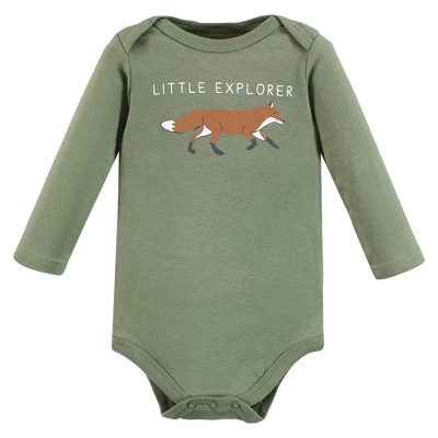 Hudson Baby Unisex Baby Cotton Long-Sleeve Bodysuits, Woodland Animals 5 Hudson Baby Unisex Baby Cotton Long-Sleeve Bodysuits, Woodland Animals - Image 5