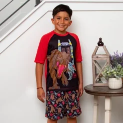 Jurassic World Boys' Blue T-Rex Park Logo Sleep Pajama Set Shorts Black -ActiveMode Sales Store GUEST 44b81045 1200 45c2 8d35 e1f7b87d786a