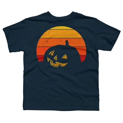 Boy's Design By Humans Vintage Retro Sunset Halloween Pumpkin I By Lemonpepper T-Shirt 3 Boy's Design By Humans Vintage Retro Sunset Halloween Pumpkin I By Lemonpepper T-Shirt - Image 3