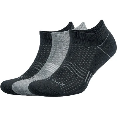 Balega Zulu No Show Running Socks 3-Pack - Black/Gray 2 Balega Zulu No Show Running Socks 3-Pack - Black/Gray - Image 2