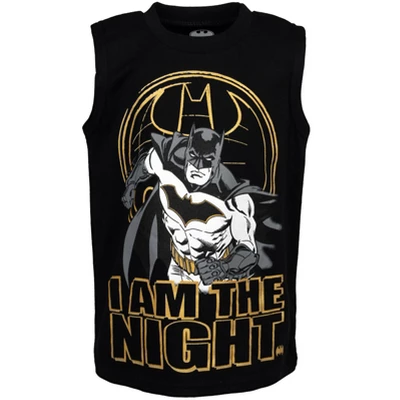 DC Comics Justice League Batman T-Shirt Tank Top And Mesh Shorts 3 Piece Outfit Set Toddler 4 DC Comics Justice League Batman T-Shirt Tank Top And Mesh Shorts 3 Piece Outfit Set Toddler - Image 4