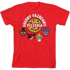 Five Nights At Freddy S Pizzeria Character Group Classic Red Tee -ActiveMode Sales Store GUEST 4860da25 ffeb 4d68 8d1e 2aae61ce4fe4