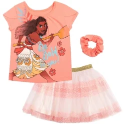 Disney Princess Disney Moana Princess Frozen Rapunzel Jasmine Belle Girls T-Shirt Tulle Skirt And Scrunchie 3 Piece Outfit Set Little Kid To Big Kid -ActiveMode Sales Store GUEST 48b71959 75e0 4b64 a9ba 83152644d44e