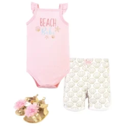 Little Treasure Baby Girl Cotton Bodysuit, Pant And Shoe 3pc Set, Beach Babe -ActiveMode Sales Store GUEST 4aff7634 03df 4075 9c97 d291d2039176