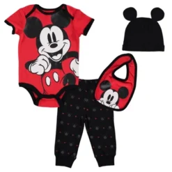Disney Mickey Mouse Baby Bodysuit Jogger Pants Bib And Hat 4 Piece Outfit Set Newborn To Infant -ActiveMode Sales Store GUEST 4c96d526 6fa7 4ae4 b263 ff57a9fb2c0d