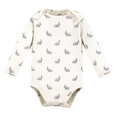 Touched By Nature Organic Cotton Long-Sleeve Bodysuits, Neutral Woodland 6 Touched By Nature Organic Cotton Long-Sleeve Bodysuits, Neutral Woodland - Image 6