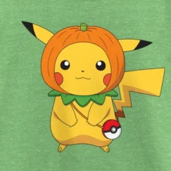 Girl's Pokemon Halloween Pumpkin Pikachu T-Shirt