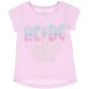 AC/DC Girls T-Shirt And French Terry Shorts Outfit Set Little Kid To Big Kid