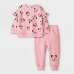 Disney Baby Girls' 2pc Minnie Mouse Long Sleeve Fleece Pullover And Jogger Set - Pink -ActiveMode Sales Store GUEST 53be15f9 bf00 4d2b 874a 027f2382394e