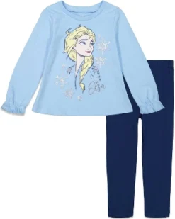 Disney Princess Anna Elsa Frozen Girls Graphic T-Shirt And Leggings Outfit Set Toddler To Big Kid -ActiveMode Sales Store GUEST 53fa12b1 79dd 4027 965e 77a9cb43b1e3