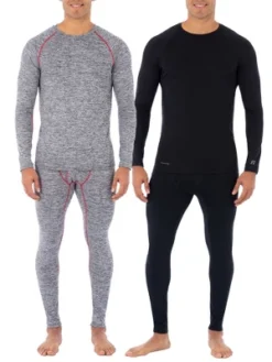 Russell Men's L2 Performance Baselayer Thermal Underwear Shirt, 2 Pack Bundle