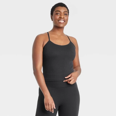 Women's Light Support Seamless Rib Cami Cropped Sports Bra - All In Motion™ 2 Women's Light Support Seamless Rib Cami Cropped Sports Bra - All In Motion™ - Image 2