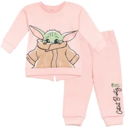 Star Wars The Mandalorian Baby Yoda Little Girls Fleece Sweatshirt & Pants Set Pink -ActiveMode Sales Store GUEST 55b997d2 ea23 4b26 aa5f af14571397d6