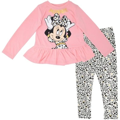 Disney Minnie Mouse Mickey Mouse T-Shirt And Leggings Outfit Set Infant To Big Kid 12 Disney Minnie Mouse Mickey Mouse T-Shirt And Leggings Outfit Set Infant To Big Kid - Image 12
