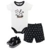 Hudson Baby Infant Boy Cotton Bodysuit, Shorts And Shoe 3pc Set, Pirate