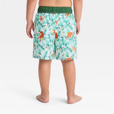 Toddler Boys' Jurassic Park Swim Shorts - Green 2 Toddler Boys' Jurassic Park Swim Shorts - Green - Image 2