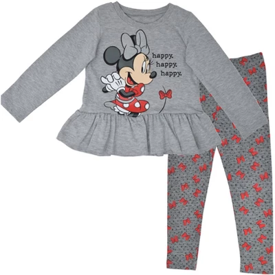 Disney Minnie Mouse Mickey Mouse T-Shirt And Leggings Outfit Set Infant To Big Kid 15 Disney Minnie Mouse Mickey Mouse T-Shirt And Leggings Outfit Set Infant To Big Kid - Image 15