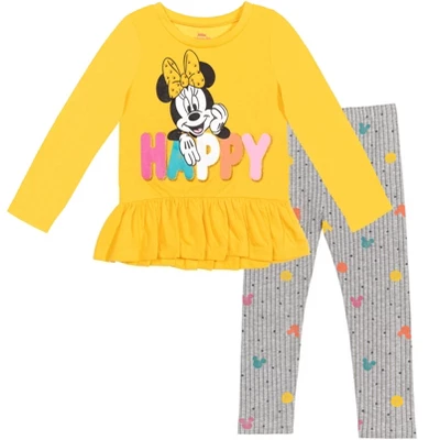 Disney Minnie Mouse Mickey Mouse T-Shirt And Leggings Outfit Set Infant To Big Kid 11 Disney Minnie Mouse Mickey Mouse T-Shirt And Leggings Outfit Set Infant To Big Kid - Image 11