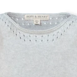 Hope & Henry Girls' Organic Cotton Pointelle Detail Sweater, Infant