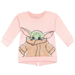 Star Wars The Mandalorian Baby Yoda Little Girls Fleece Sweatshirt & Pants Set Pink