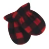 Hudson Baby Infant And Toddler Fleece Trapper Hat And Mitten 2pc Set, Black Red Plaid
