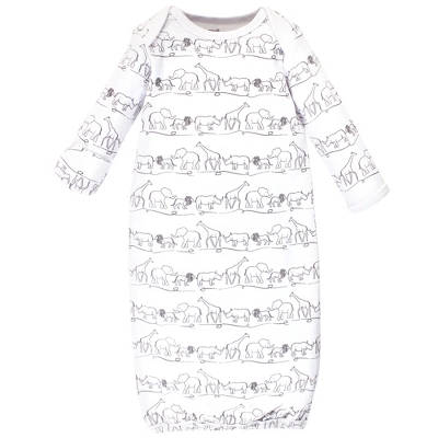 Touched By Nature Baby Organic Cotton Long-Sleeve Gowns 3pk, Safari 3 Touched By Nature Baby Organic Cotton Long-Sleeve Gowns 3pk, Safari - Image 3