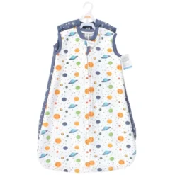 Hudson Baby Infant Premium Quilted Sleeveless Sleeping Bag And Wearable Blanket, Space 2-Pack