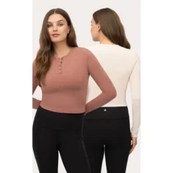 Yogalicious Womens 2 Pack Velvety Heather Valentina Long Sleeve Henley Crop Top 8 Yogalicious Womens 2 Pack Velvety Heather Valentina Long Sleeve Henley Crop Top -ActiveMode Sales Store GUEST 6cce5dde c76d 4b36 a8b3 88d2132fd8c5