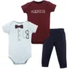 Little Treasure Baby Boy Cotton Bodysuit And Pant Set, Glasses