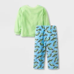 Toddler Boys' 2pc Star Wars Baby Yoda Fleece Pajama Set - Green