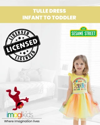Sesame Street Elmo Cookie Monster Big Bird Baby Girls Tulle Dress Infant 1 Sesame Street Elmo Cookie Monster Big Bird Baby Girls Tulle Dress Infant