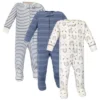 Yoga Sprout Baby Cottton Zipper Sleep And Play 3pk, Hedgehog