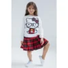 Hello Kitty Girls Fleece Sweatshirt And Skirt Toddler To Big Kid