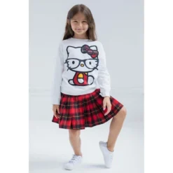 Hello Kitty Girls Fleece Sweatshirt And Skirt Toddler To Big Kid