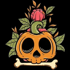 Girl's Design By Humans Halloween With Rose Illustration By Rukurustudio T-Shirt