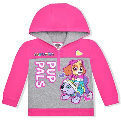Nickelodeon Girl's Paw Patrol Graphic Printed Half Zip Pullover Hoodie Jacket For Kids 3 Nickelodeon Girl's Paw Patrol Graphic Printed Half Zip Pullover Hoodie Jacket For Kids - Image 3