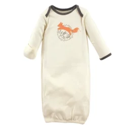 Touched By Nature Baby Boy Organic Cotton Gowns, Fox