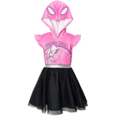 Marvel Spider-Man Spider-Gwen Ghost Spider Girls Mesh Cosplay Tulle Dress Little Kid To Big Kid 5 Marvel Spider-Man Spider-Gwen Ghost Spider Girls Mesh Cosplay Tulle Dress Little Kid To Big Kid - Image 5