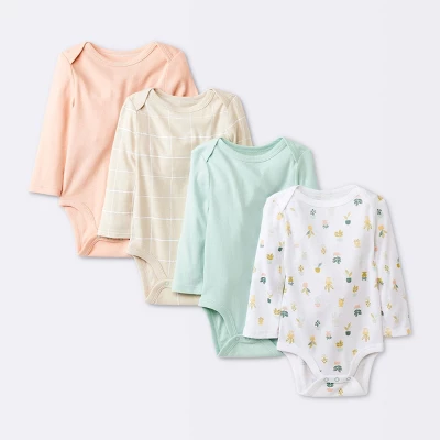 Baby Girls' 4pk Long Sleeve Bodysuit - Cloud Island™ Floral 5 Baby Girls' 4pk Long Sleeve Bodysuit - Cloud Island™ Floral - Image 5