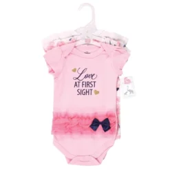 Little Treasure Baby Girl Cotton Bodysuits 3pk, Love At First Sight