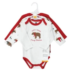 Hudson Baby Unisex Baby Cotton Long-Sleeve Bodysuits, Moose Be Christmas