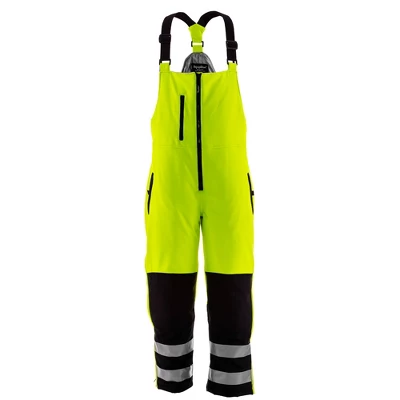 RefrigiWear Mens High Visibility Reflective Insulated Softshell High Bib Overall 3 RefrigiWear Mens High Visibility Reflective Insulated Softshell High Bib Overall - Image 3