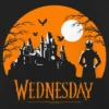Girl's Wednesday Halloween Haunted House T-Shirt