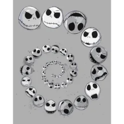 Boy's The Nightmare Before Christmas Spiral Facial Expressions And Moods Of Jack T-Shirt